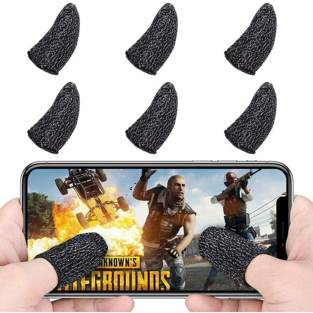 ZECATL 6 Pcs Touch Screen Finger Game Gloves Conductive Fiber fingertips Sweat-proof Non-slip Ultra-thin Breathable Universal Touch Screen Finger Cots, Suitable for Android IOS phones