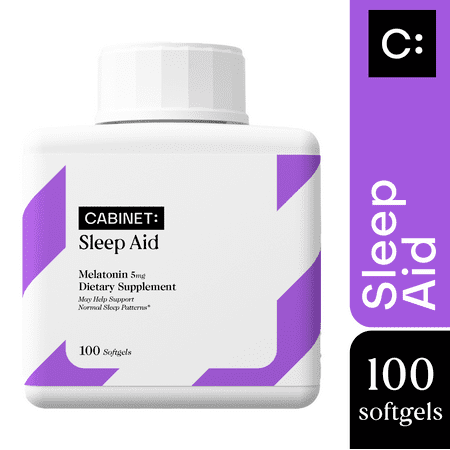 Cabinet Sleep Aid, Melatonin, 5 mg, 100 Softgels