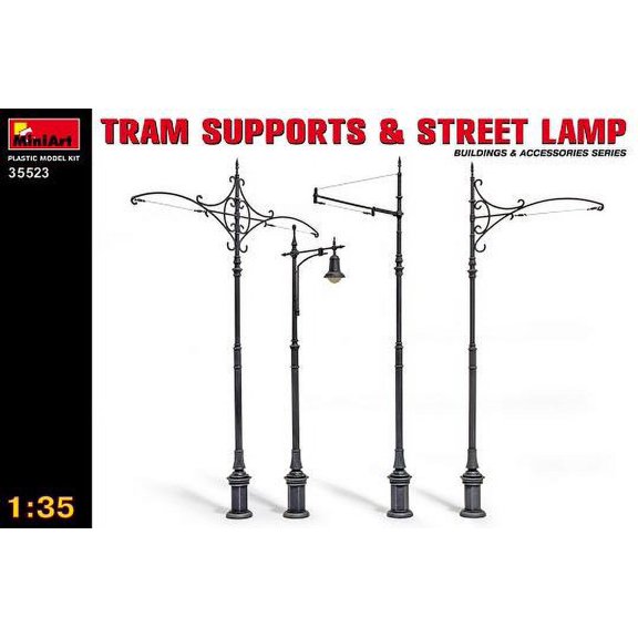 Tram Supports & Street Lamp New