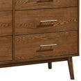 thumbnail image 4 of Benjara Roma 47 inch Wide Dresser, 6 Drawers, Nickel Handles, Walnut Brown Wood, 4 of 5