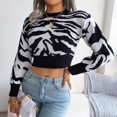 thumbnail image 2 of Vedolay Women's Fall Tops Women's Sweater 2023 Long Sleeve Ribbed Knit Loose Oversized Pullover Sweaters,Black L, 2 of 5