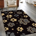 thumbnail image 2 of Area Rugs for Living Room Bedroom, Yellow Black Dog Paws 4'x6' Rug Washable Carpet Runner Indoor Outdoor, Vintage Pastoral Retro Art Non Slip Accent Floor Mats Rug for Kitchen, Office, 2 of 8