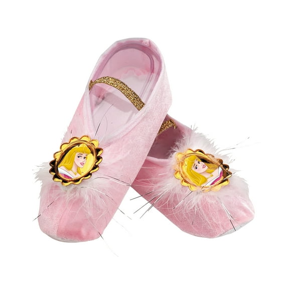 Disney Aurora Costume Accessory White Pink Child Shoe Ballet Slippers