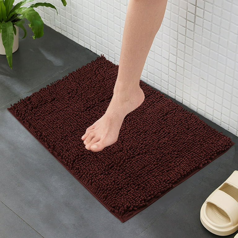  Upgraded Chenille Bathroom Rugs - Adorn Your Bathroom with  Color G Black Bath Mat - Absorbent, Non Slip, Soft, Machine Washable, Quick  Dry, 16x24 Small Bathmat Bath Rugs for Bathroom 