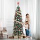 thumbnail image 5 of Qeetex 9ft prelit slim aspen fir artificial christmas tree - clear lights, realistic pinecones y berries, metal stand, 5 of 9