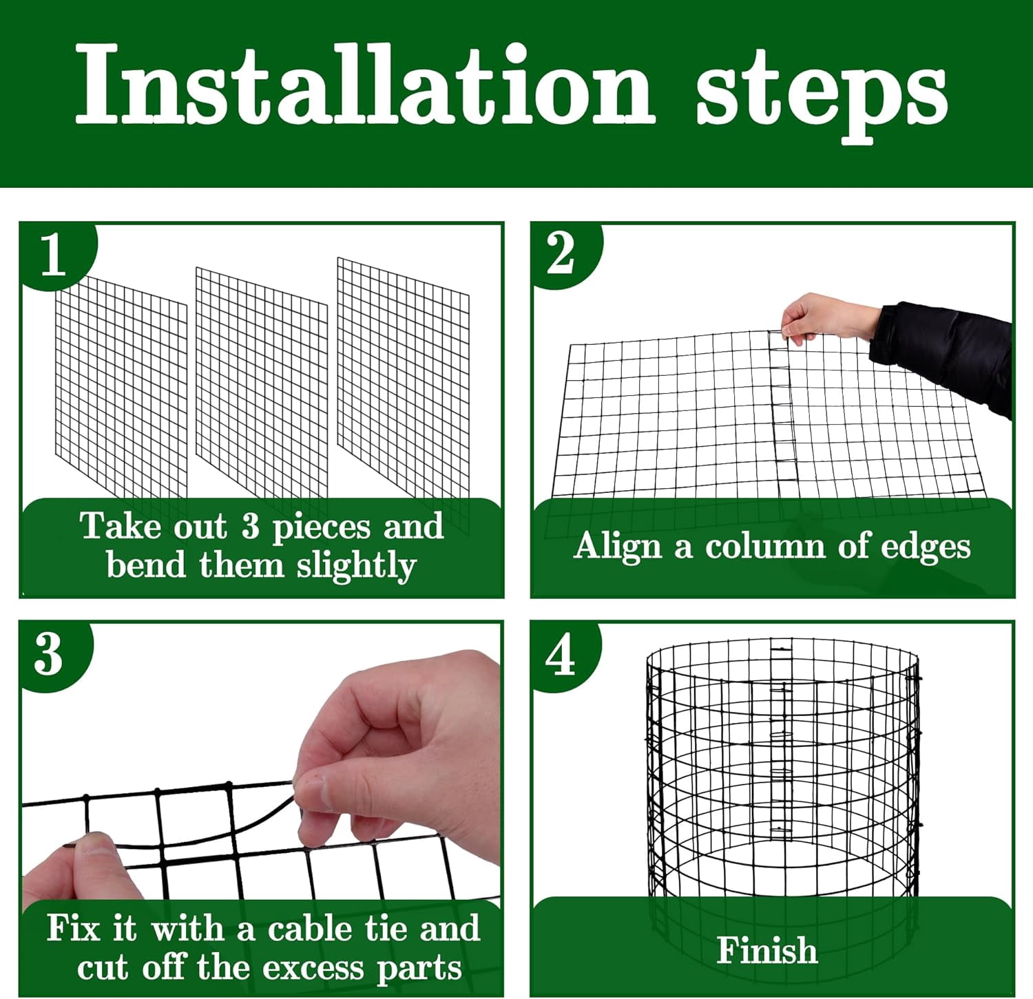 Ebaokuup 10 Pcs 12" x 12" Metal Mesh Plant Cages for Animal Protection