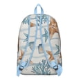 thumbnail image 3 of Seaside Creature Cartoon Backpack for Teens, Waterproof Durable Bookbag with Nautical Sand & Ocean Life Theme, Lightweight and Multi-pocket for Daily Use, 3 of 5