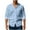 Light Blue, variant on YLSDY Mens Cotton Linen Shirt Long Sleeve Collarless Casual Button Down Shirt Lightweight Breathable Beach Tops White S