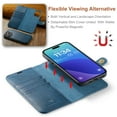 thumbnail image 7 of ELEHOLD Case For iPhone 16 , 2-in-1 Vintage Leather Wallet Case Magnetic Detachable Flip Folio Stand Slim Cover with Card Slots For iPhone 16,Blue, 7 of 7