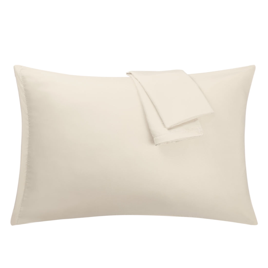 Cream Pillowcases Soft Microfiber Pillow Case Cover with Zipper King, 2