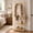 Natural Wood, variant on Freestanding Solid Wood Coat Rack with Shelves and Wheels, Entryway Coat Tree Stand with Hooks and Shoe Storage, Walnut Brown