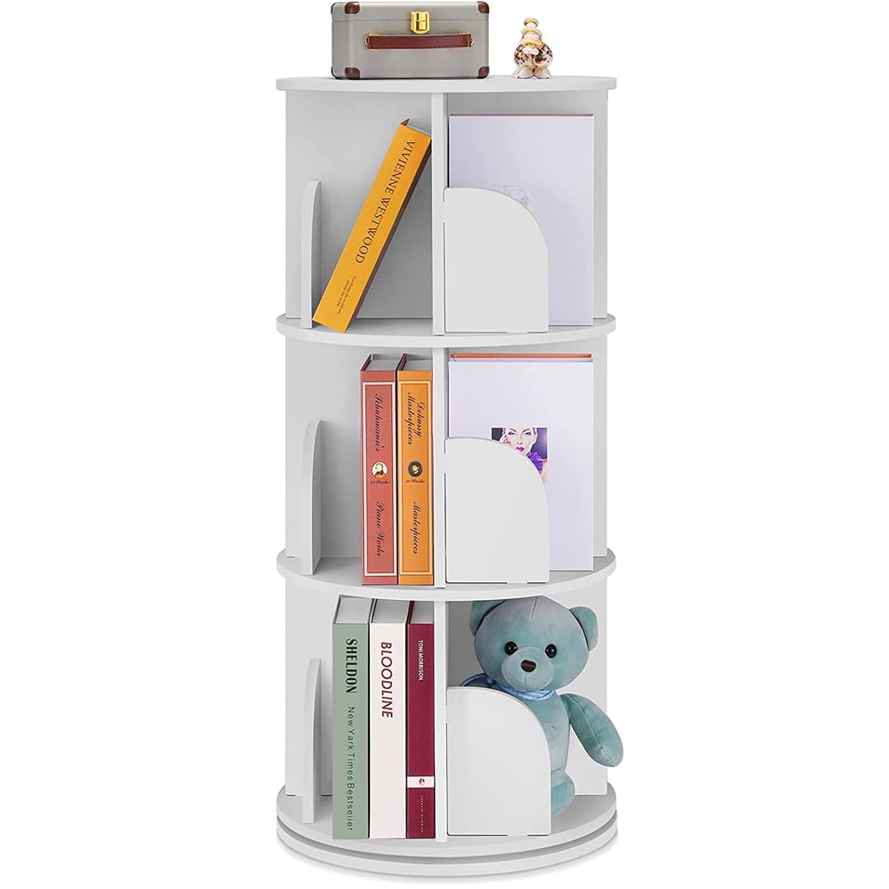 NAIYUFA Rotating Bookshelf 360 Display Floor Standing Bookcase Storage