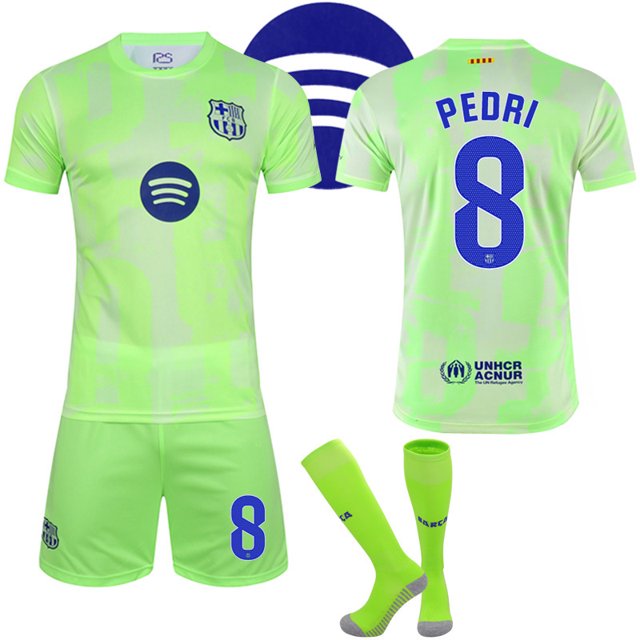Barcelona Away Football Shirts Kids Football Kit No.8 PEDRI 24-25