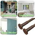 thumbnail image 3 of Room Divider Spring Tension Curtain Rod 51 to 126 inches,Adjustable Shower Curtain Rods,No Drilling,Closet Telescopic Rods,Expandable Balcony Tension Pole,Brown, 3 of 6
