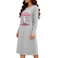 thumbnail image 4 of Edvintorg Womens Sleepwear Long Sleeve Loose Nightgown Crew Neck Casual Nightshirts Lightweight Sleepwear Halloween Plus Size Womens Fashion Gray XXXXL, 4 of 6