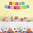 thumbnail image 4 of UNIIDECO 3 Pack Birthday Tablecloth, 54 x 108 Inch Multicolored Plastic Rectangular Table Cover for Birthday Parties, 4 of 8