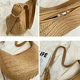 thumbnail image 6 of Womens Straw Shoulder Crossbody Bag Handbag Rattan Woven Dumpling Hobo Bag Summer Beach Top Handle Purse Vacation, 6 of 7