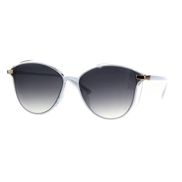 Womens Plastic Designer Fashion Trendy 90s Sunglasses White Clear Smoke