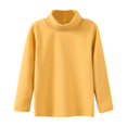thumbnail image 3 of CCRFTGI Boys Girls Long Sleeve Shirts Turtle Neck Casual Pullover Slim Fit Tops Soft Layer Tee Tops Yellow 6-7Y, 3 of 3