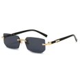 thumbnail image 1 of Typpkmm Rimless Sunglasses Rectangle Fashion Popular Women Men Shades Small Square Sun Glasses for Female Male Summer Traveling Oculos, 1 of 7