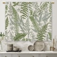 thumbnail image 5 of Sage Green Leaf Kitchen Curtains Botanical Small Short Cafe Window Curtains Plant Herb Eucalyptus Spring Rod Pocket Bathroom Window Drapes Treatment Tier Curtains 2 Panels (27.5x39 Inch), 5 of 6