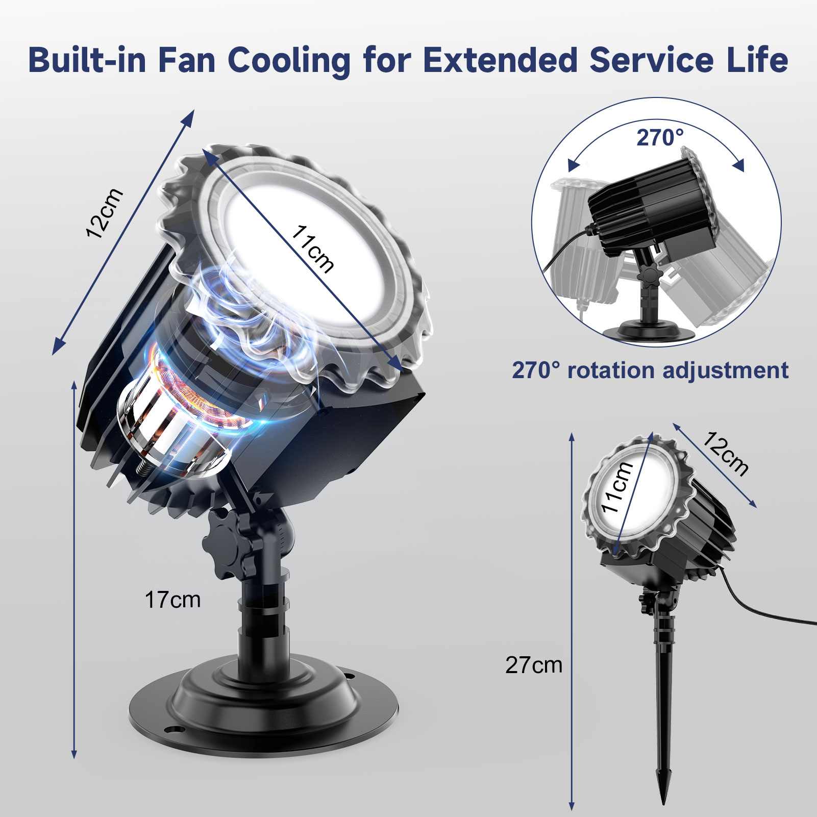 yankucat Snowflake LED Projector Lights, Rotating photo 3