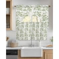 thumbnail image 2 of Sage Green Fruit Swag Valance and Tier Curtains 36'' Length Set, Vintage Plant Nature Botanical Flower Light Filtering Kitchen Curtains, Tier Curtain Valances for Bathroom/Living Room/Bedroom/Café, 2 of 6