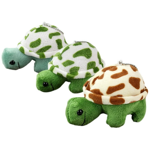 FRCOLOR 3pcs Plush Stuffed Animal Keychain Pendant Stuffed Turtle Shaped Pendant Backpack Ornament