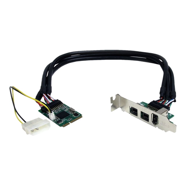 StarTech.com 3 Port 2b 1a 1394 Mini PCI Express FireWire Card Adapter - FireWire adapter - PCIe Mini Card - FireWire 800 - 2 ports + 1 x FireWire - MPEX1394B3 - FireWire adapter - PCIe Mini Card - FireWire 800 - 2 ports + 1 x FireWire