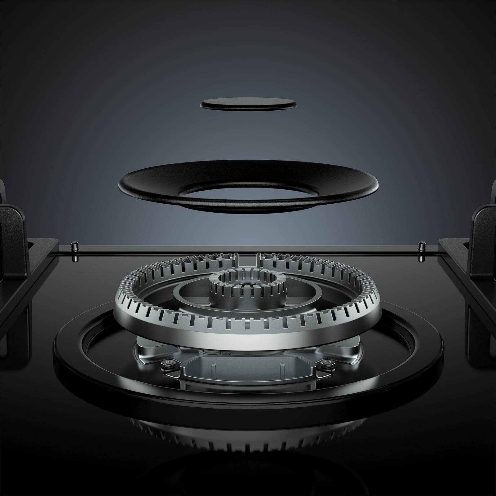 Empava 36 in. Gas Stove Cooktop 5 Italy Sabaf Sealed Burners NG/LPG Convertible in Black Tempered Glass