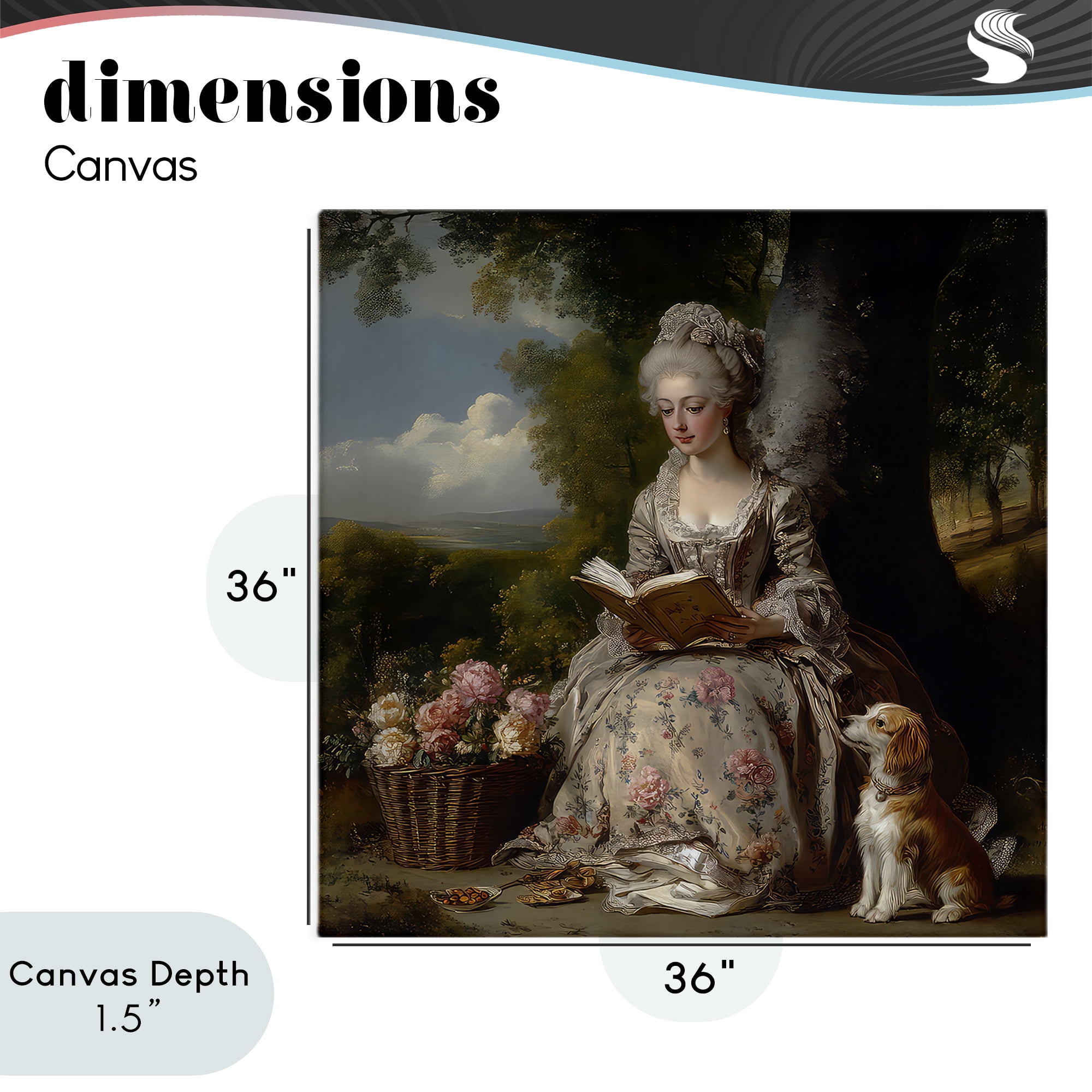 Stupell Industries Rococo Lady with Dog Canvas Wall Art, design by The Wands Want