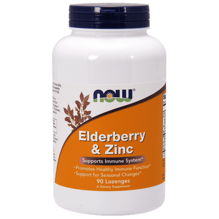 NOW Supplements, Elderberry & Zinc (Elderberry Concentrate with Zinc and Vitamin C, plus Echinacea, Propolis and Slippery Elm), 90 Lozenges
