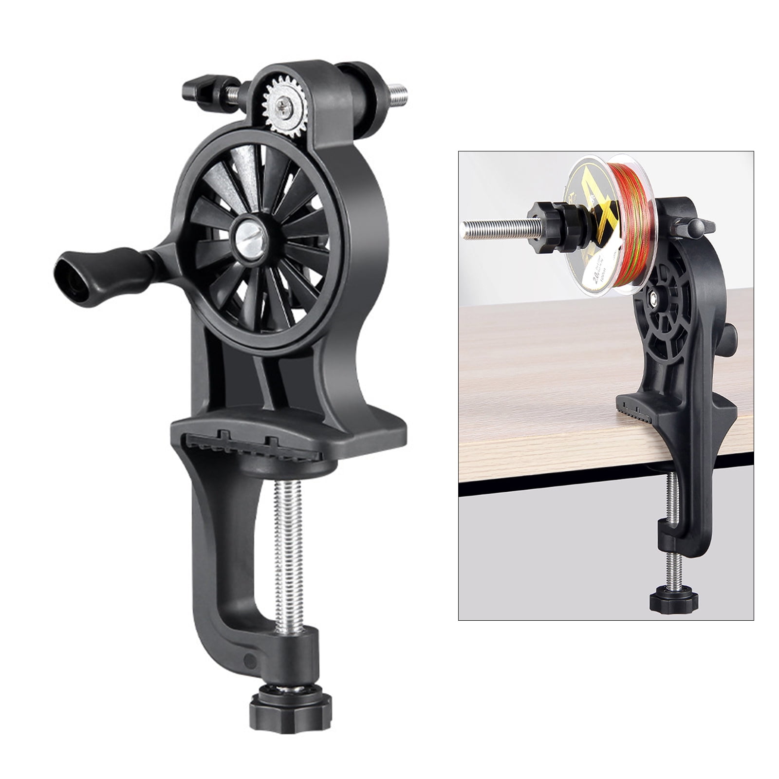 KUFptva Fishing Line Spoolers Spooling Station Systems with Clamp Fishing Lines Winder Equipment Efficient Line Spooling Tool
