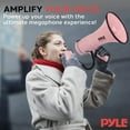 thumbnail image 6 of Lightweight and Portable Bullhorn Megaphone, Aux (3.5mm) Input for MP3/Music, Automatic Siren, 50-Watt, MIC/TALK (Pink), 6 of 7