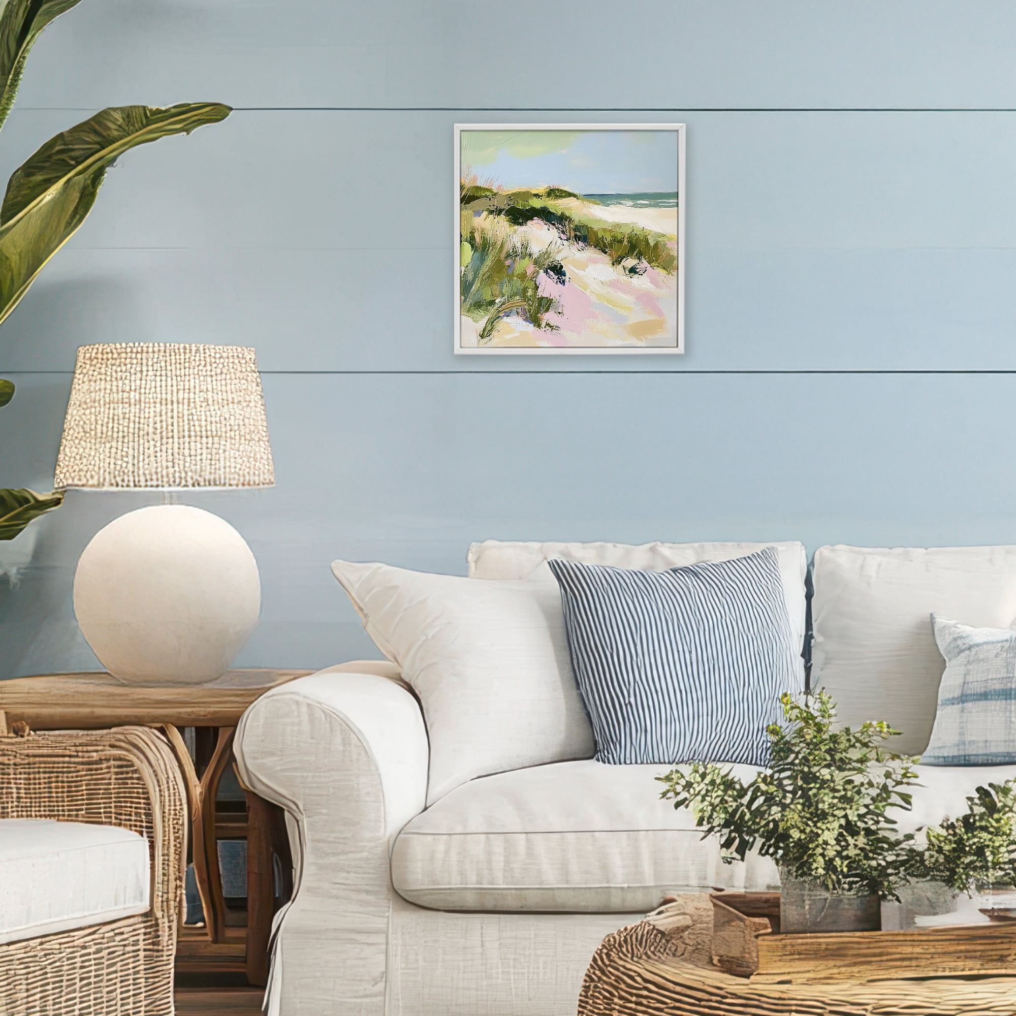 Stupell Industries Pastel Coastal Dunes at Sunrise White Framed Giclee Art, design by Heidi Kuntz