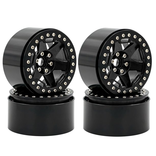 Llanta de la rueda Irfora Llanta de rueda de aleación de aluminio Beadlock 2,2 pulgadas llantas Hub 4 Uds reemplazo para 1/10 1/8 TRX4 90046 90047 RR10 RC Car Irfora Llanta de la rueda