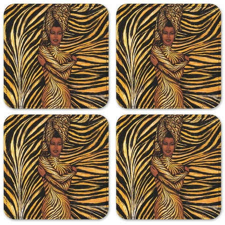 

Vinyl Drink Coasters - Set of 4 - Tiger Wrap