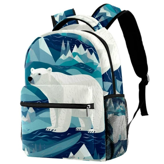 Lightweight Backpack Polar Bear School Bag Travel Laptop Daypack for Men Women Casual Rucksack