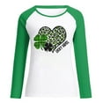 thumbnail image 4 of Ohufall Fall Clothes Fashion Women's Spring Patchwork St. Patrick's Day Printed Long Sleeves Round Neck Casual Tee Casual Loose Pullover Tops, 4 of 4
