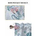 thumbnail image 6 of Blue Jellyfish Octopus 2 Panel Kitchen Curtains for Small Windows, Beach Nautical Ocean Coral Seahorse Bathroom Tier Curtain, Short Window Treatment for Bedroom/Living Room 55"x24", 6 of 6
