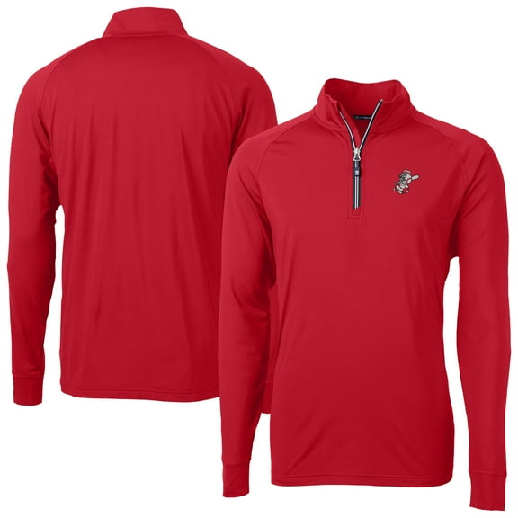 Men's Cutter & Buck Red Cincinnati Reds Adapt Eco Knit Stretch Recycled Big & Tall Quarter-Zip Pullover Top
