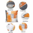 thumbnail image 6 of Burnt Orange Grey Oil Painting Pillow Covers 16x16 Inch, Abstract Modern Geometric Linen Pillowcase with Invisible Zipper, Decorative Throw Pillow Covers Cushion Case for Couch Sofa Bed Living Room, 6 of 9