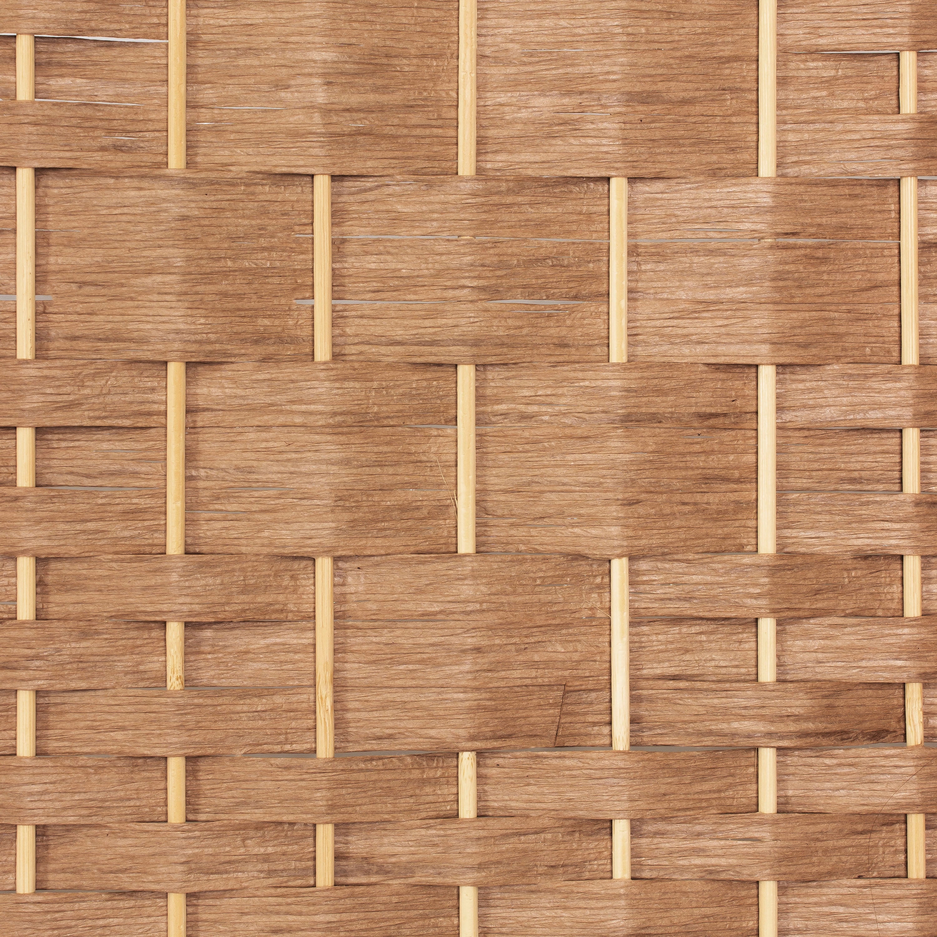 Red Lantern 4 ft. Short Diamond Weave Fiber Folding Screen - Natural - 6 Panel