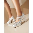 thumbnail image 4 of YOWMNS Women's Platform Mary Jane Pumps - Stylish and Comfortable High Heel Shoes, 4 of 5