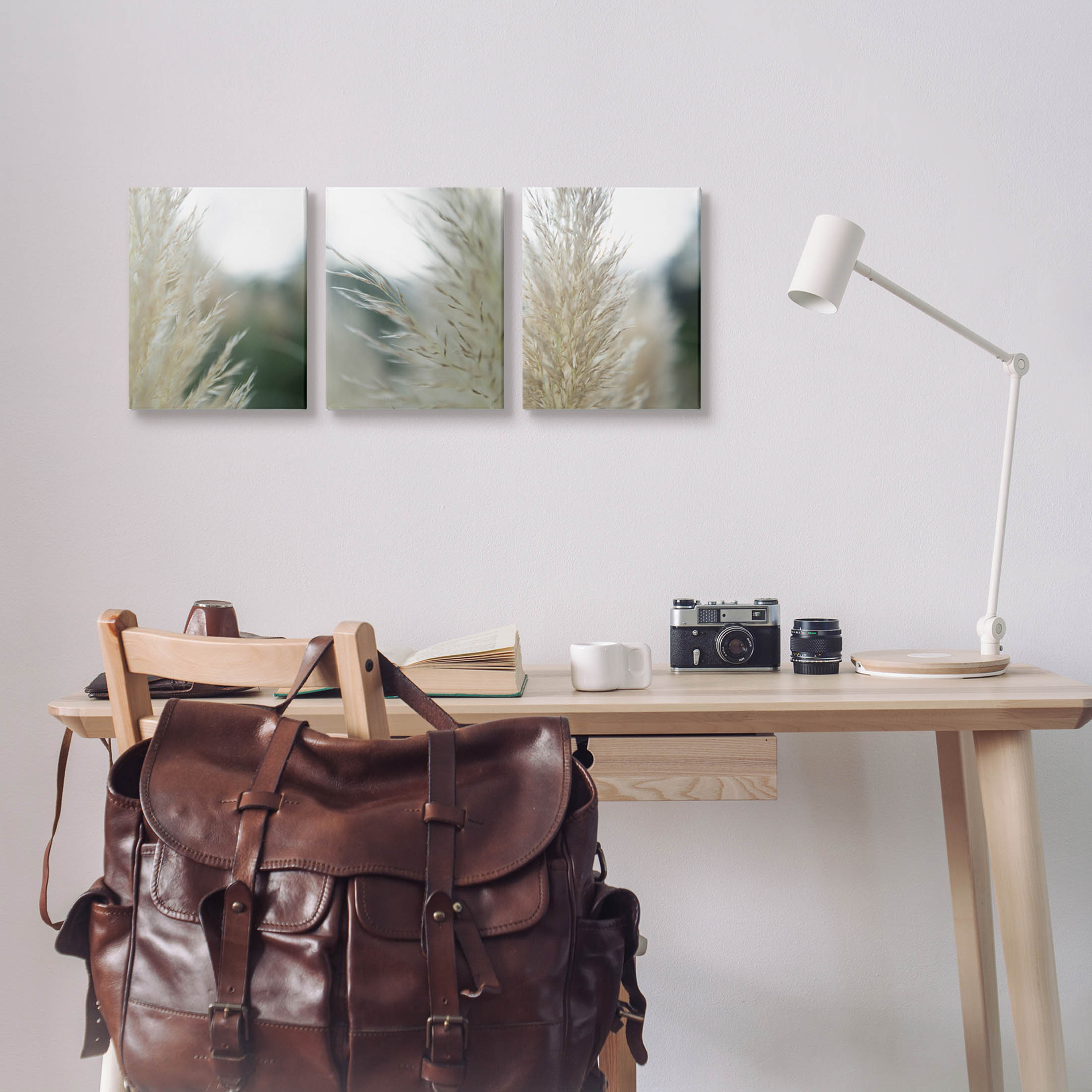 Stupell Industries Breezy Pampas Tall Grass Photograph Gallery Wrapped Canvas Print Wall Art, Set of 3, Design by Jason Johnson