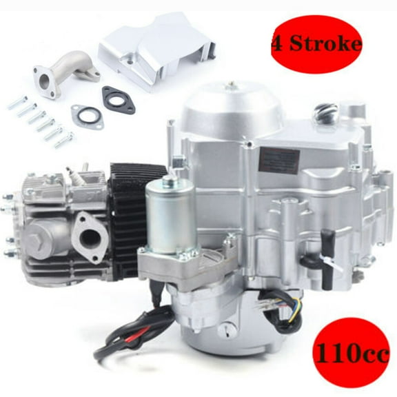 110CC 4Stroke Electric Start Auto Engine Motor 2-Valve, Cdi Ignition - for ATV, Go Kart, Dirt Pit Bike Fits 50cc 70cc 90cc 110cc, 308-999003
