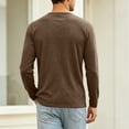 thumbnail image 5 of Yongwang Men Long Sleeve Lounge Shirt Crew Neck Shirt Casual Soft Basic Athletic Fit Tees for Home Gym, 5 of 9