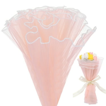 Uxcell 1 -Pack Pearl Edge Flower Wrapping Paper,142 Inch x 11 Inch for Packaging Fresh Flower[Pearl Champagne]
