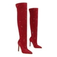thumbnail image 5 of Dakaela Women's Glitter Stiletto Heels Pointed Toe Over the Knee Thigh High Boots Wide Calf Long Boot, 5 of 7