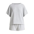 thumbnail image 5 of Joyspun Women's French Terry Short Sleeve Top and Shorts Set, 2-Piece, Sizes XS-3X, 5 of 6